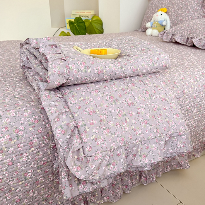 91家纺网 家纺一手货源 找家纺 归属 2026春夏新款古法仿棉夏被夏凉被空调被系列 悠悠花园