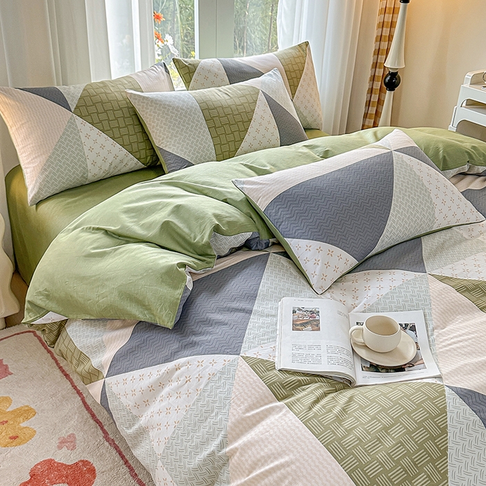 91家纺网 家纺一手货源 找家纺 （总）宇彬家纺 2026直播新款13070全棉纯棉印花单双人被套喷气小清新简约热款学生被罩