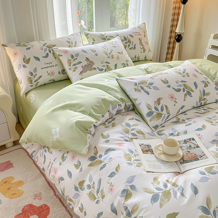 91家纺网 家纺一手货源 找家纺 （总）宇彬家纺 2026直播新款13070全棉纯棉印花单双人被套喷气小清新简约热款学生被罩