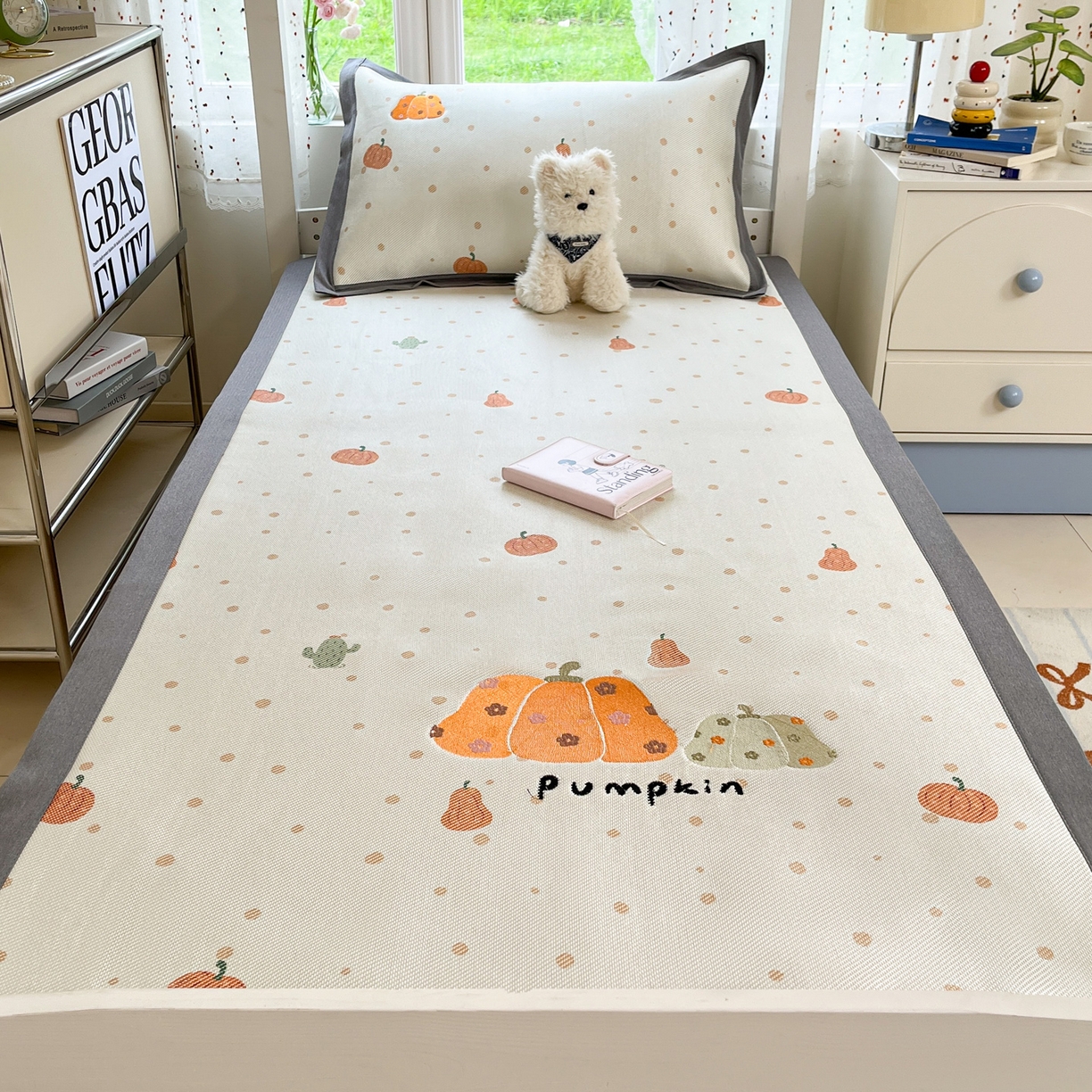 91家纺网 家纺一手货源 找家纺 雅居纺家纺 2026新款A类加厚三明治底绣花冰藤席学生宿舍床床单款凉席席子 万事不南