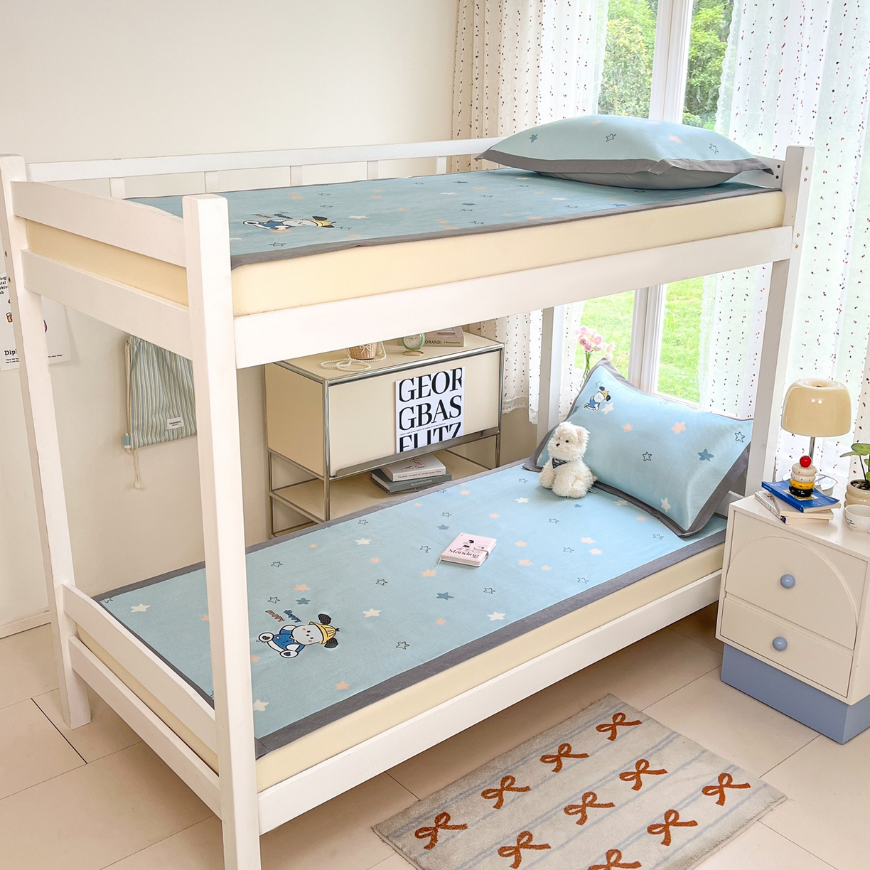 91家纺网 家纺一手货源 找家纺 雅居纺家纺 2026新款A类加厚三明治底绣花冰藤席学生宿舍床床单款凉席席子 动感小狗