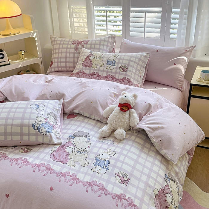 91家纺网 家纺一手货源 找家纺 （总）宇彬家纺 2026直播新款13070全棉纯棉印花单双人被套喷气小清新简约热款学生被罩