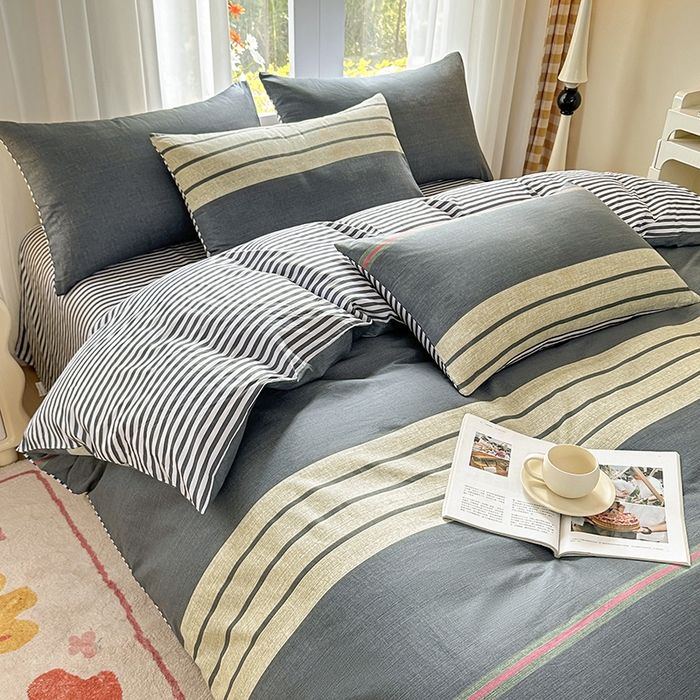 91家纺网 家纺一手货源 找家纺 （总）宇彬家纺 2026直播新款13070全棉纯棉印花单双人被套喷气小清新简约热款学生被罩