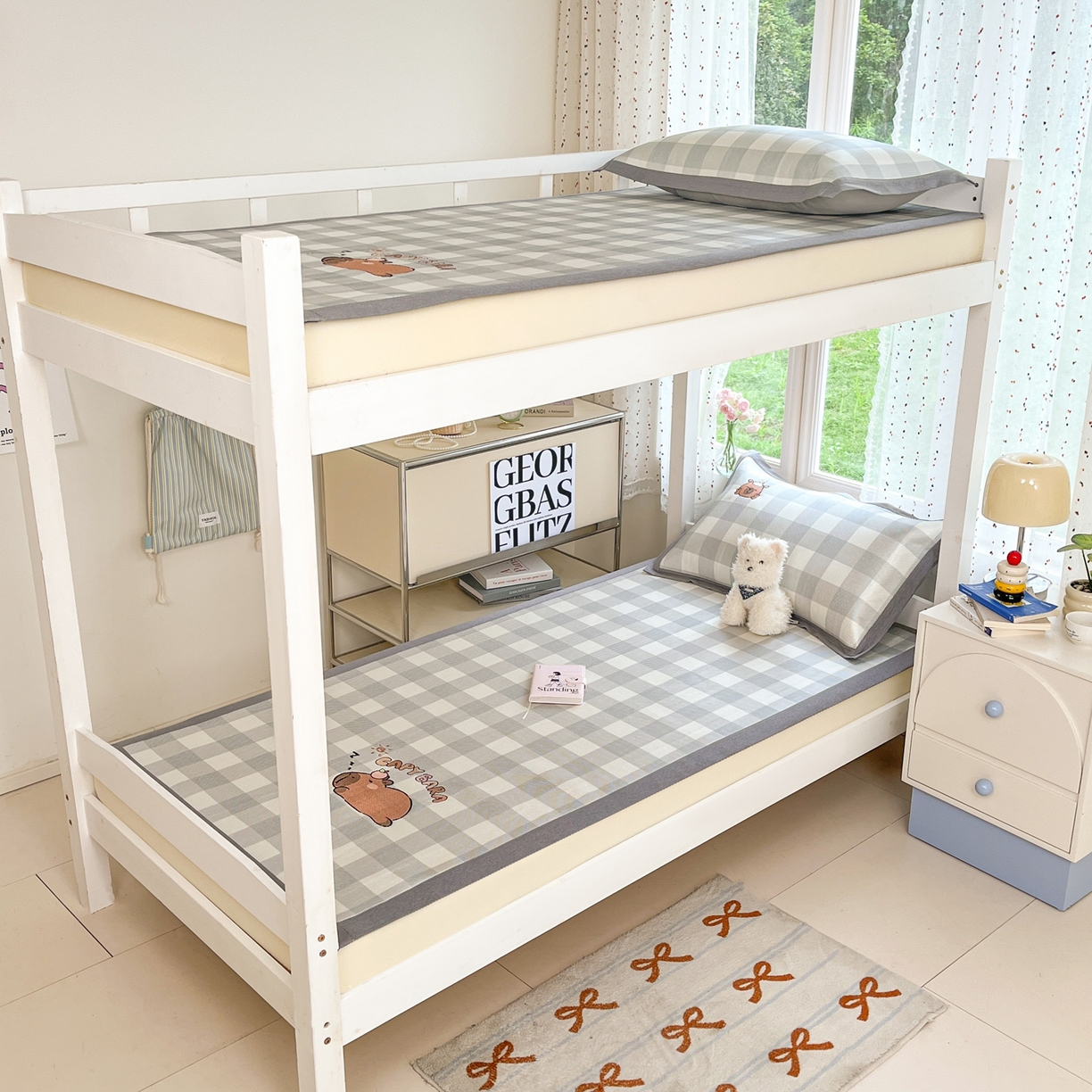 91家纺网 家纺一手货源 找家纺 雅居纺家纺 2026新款A类加厚三明治底绣花冰藤席学生宿舍床床单款凉席席子 幸运巴拉