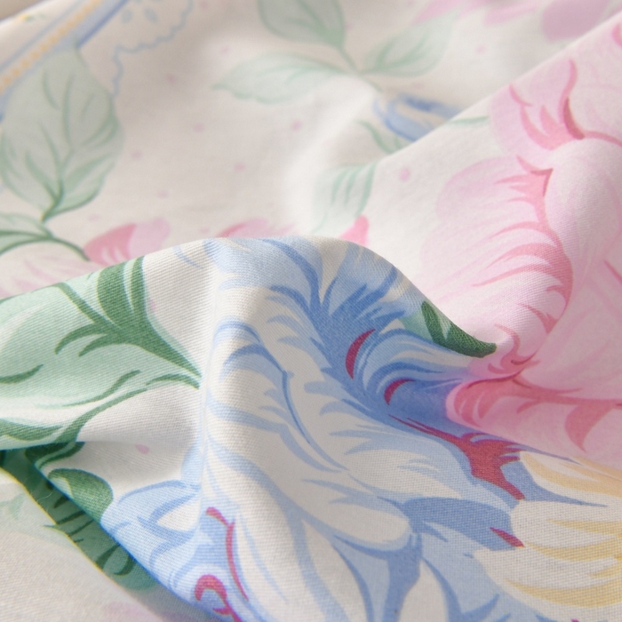 91家纺网 家纺一手货源 找家纺 宇彬家纺 2026直播新款13070全棉纯棉印花单双人被套喷气小清新简约热款学生被罩 粉蓝心韵