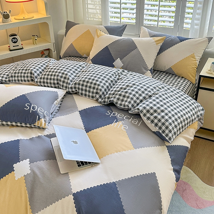 91家纺网 家纺一手货源 找家纺 （总）宇彬家纺 2026直播新款13070全棉纯棉印花单双人被套喷气小清新简约热款学生被罩