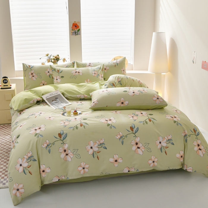 91家纺网 家纺一手货源 找家纺 宇彬家纺 2026直播新款13070全棉纯棉印花单双人被套喷气小清新简约热款学生被罩 魅朵