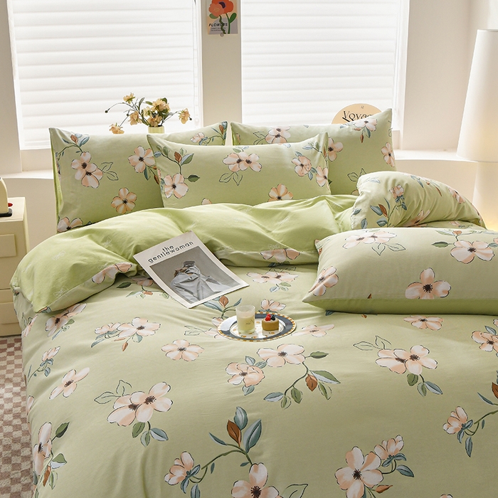 91家纺网 家纺一手货源 找家纺 宇彬家纺 2026直播新款13070全棉纯棉印花单双人被套喷气小清新简约热款学生被罩 魅朵