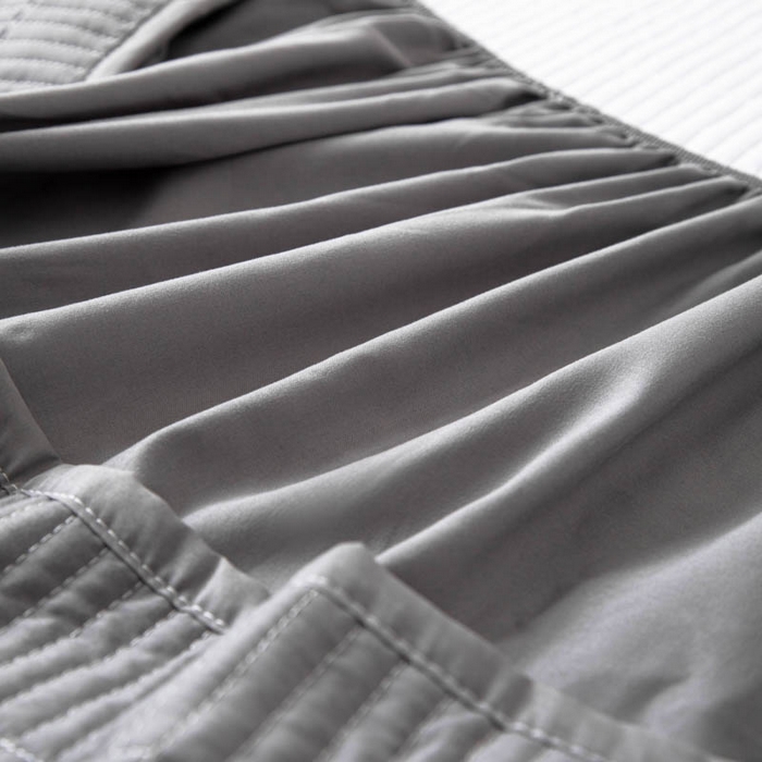 91家纺网 家纺一手货源 找家纺 宇淳国际 2026新款美人条A类水洗棉夹棉床笠三件套 浅灰