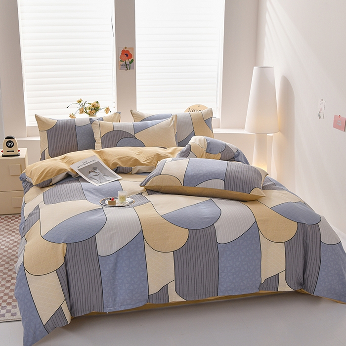 91家纺网 家纺一手货源 找家纺 宇彬家纺 2026直播新款13070全棉纯棉印花单双人被套喷气小清新简约热款学生被罩 律动时刻