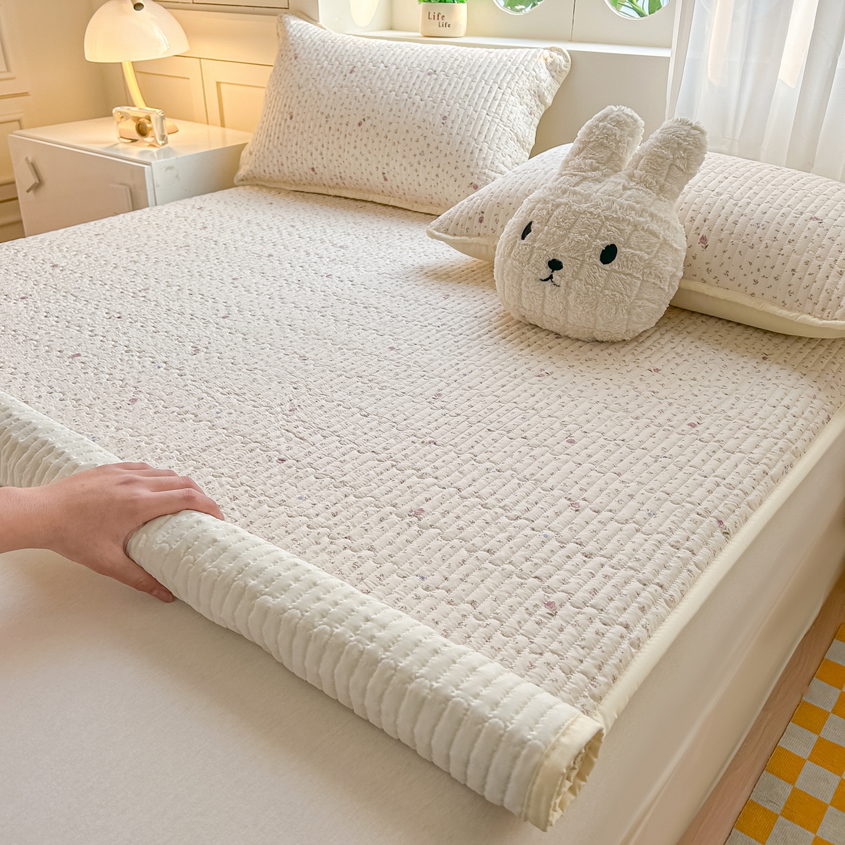 91家纺网 家纺一手货源 找家纺 （总）慕澄家纺 2026新款小清新印花水洗棉床盖夏被四件套