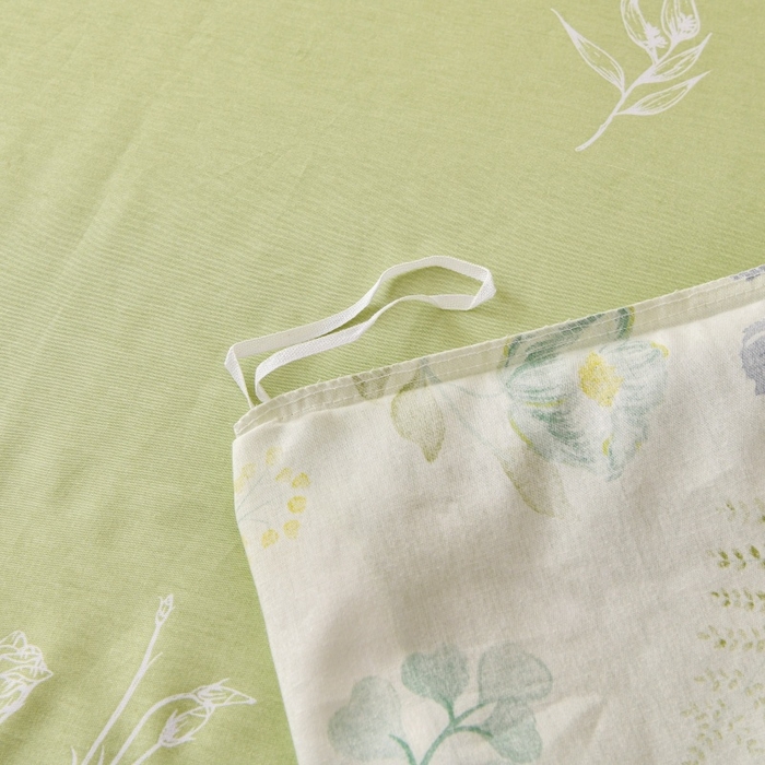 91家纺网 家纺一手货源 找家纺 宇彬家纺 2026直播新款13070全棉纯棉印花单双人被套喷气小清新简约热款学生被罩 花韵花香 绿