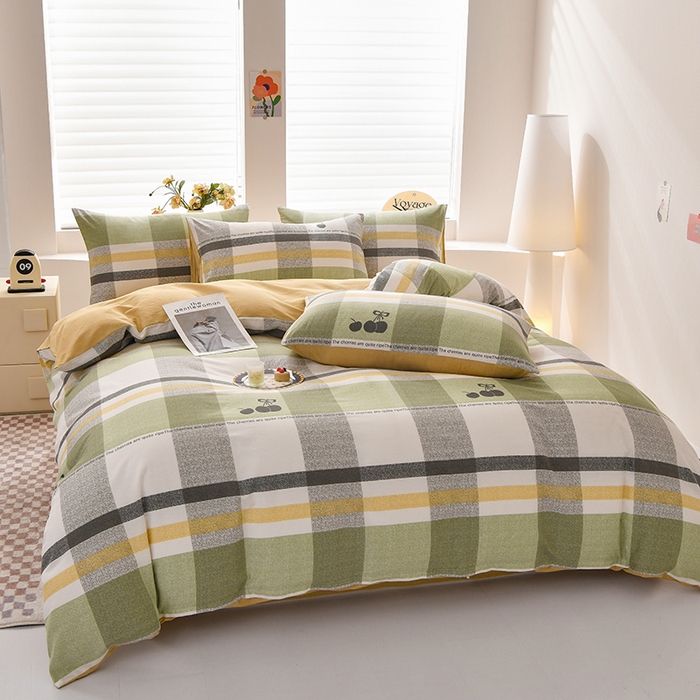 91家纺网 家纺一手货源 找家纺 宇彬家纺 2026直播新款13070全棉纯棉印花单双人被套喷气小清新简约热款学生被罩 洛卡