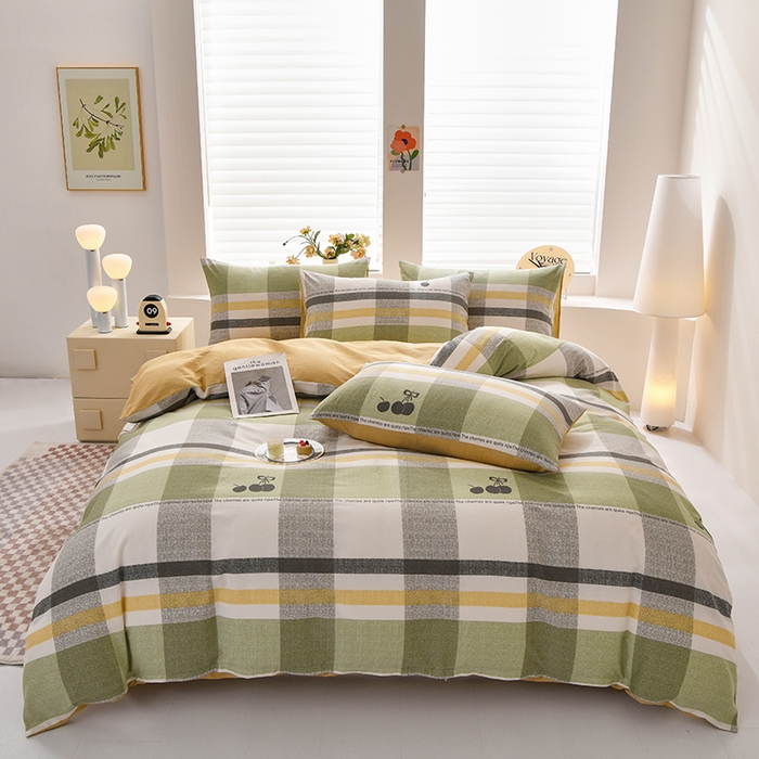 91家纺网 家纺一手货源 找家纺 宇彬家纺 2026直播新款13070全棉纯棉印花单双人被套喷气小清新简约热款学生被罩 洛卡