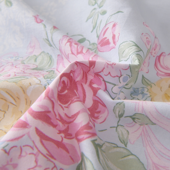 91家纺网 家纺一手货源 找家纺 宇彬家纺 2026直播新款13070全棉纯棉印花单双人被套喷气小清新简约热款学生被罩 米蓝韵花影