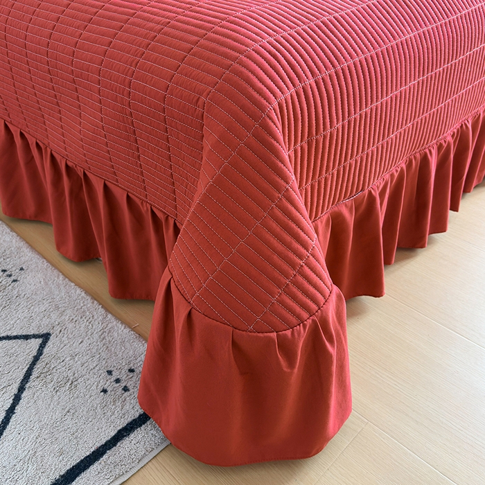 91家纺网 家纺一手货源 找家纺 （总）锦格家纺 2026春夏新款古法水洗棉花边床盖款四件套