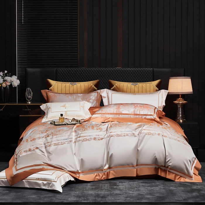 91家纺网 家纺一手货源 找家纺 （总）至爱今生 2026新款数码印花高精密锦缎四件套-柏拉花庭