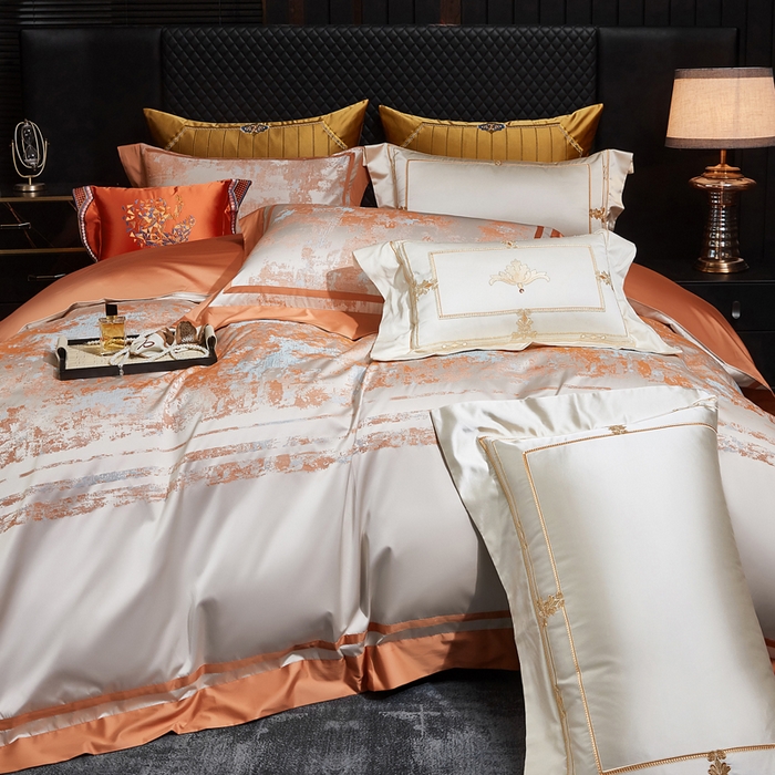 91家纺网 家纺一手货源 找家纺 （总）至爱今生 2026新款数码印花高精密锦缎四件套-柏拉花庭