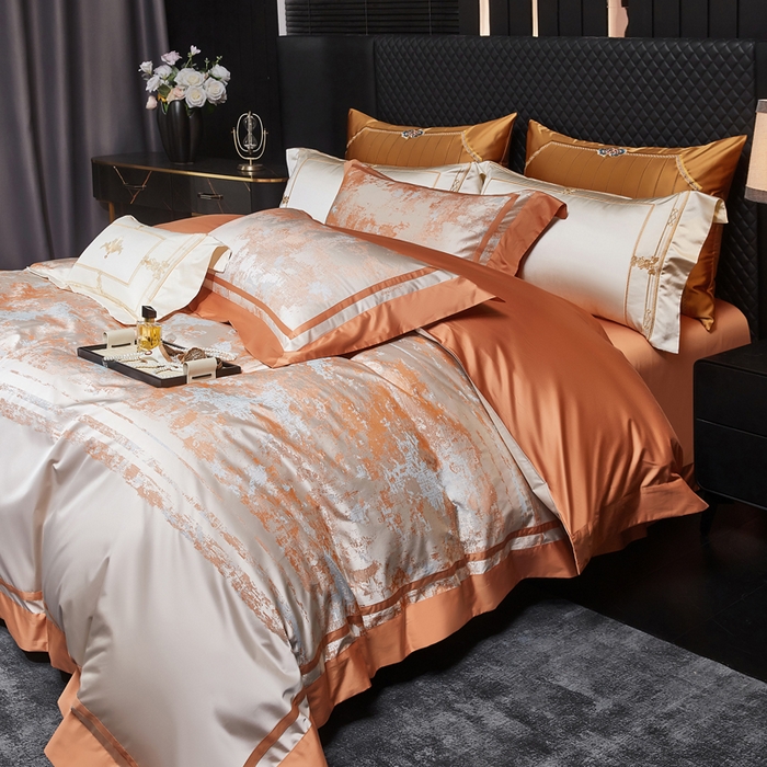 91家纺网 家纺一手货源 找家纺 （总）至爱今生 2026新款数码印花高精密锦缎四件套-柏拉花庭