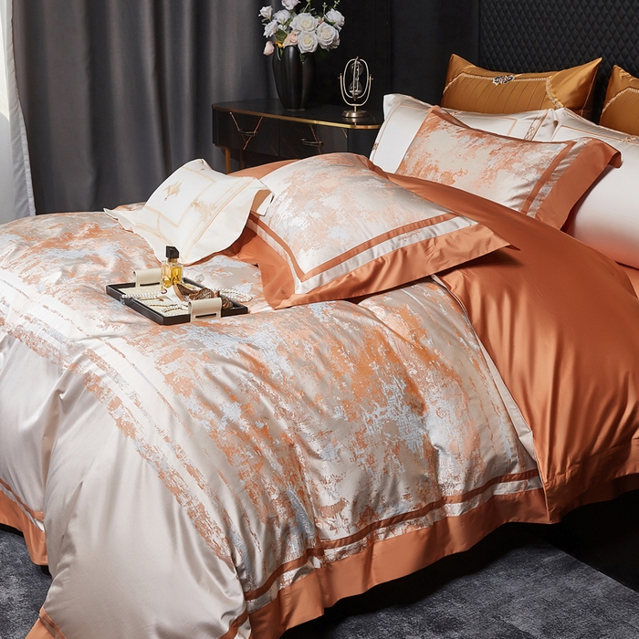 91家纺网 家纺一手货源 找家纺 （总）至爱今生 2026新款数码印花高精密锦缎四件套-柏拉花庭