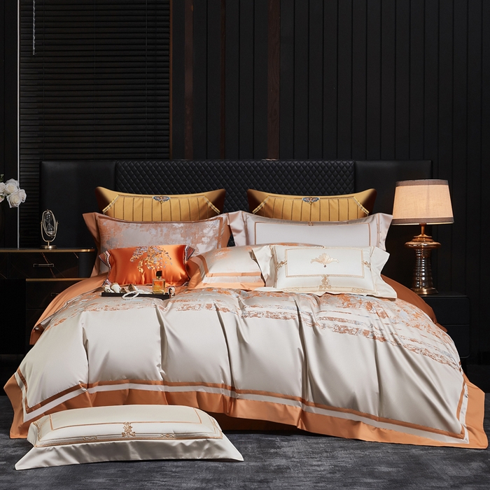 91家纺网 家纺一手货源 找家纺 （总）至爱今生 2026新款数码印花高精密锦缎四件套-柏拉花庭