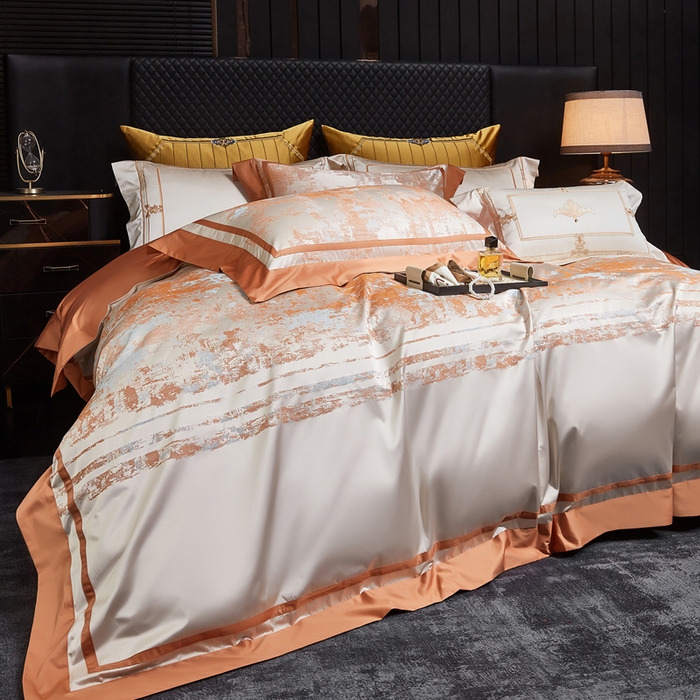 91家纺网 家纺一手货源 找家纺 （总）至爱今生 2026新款数码印花高精密锦缎四件套-柏拉花庭