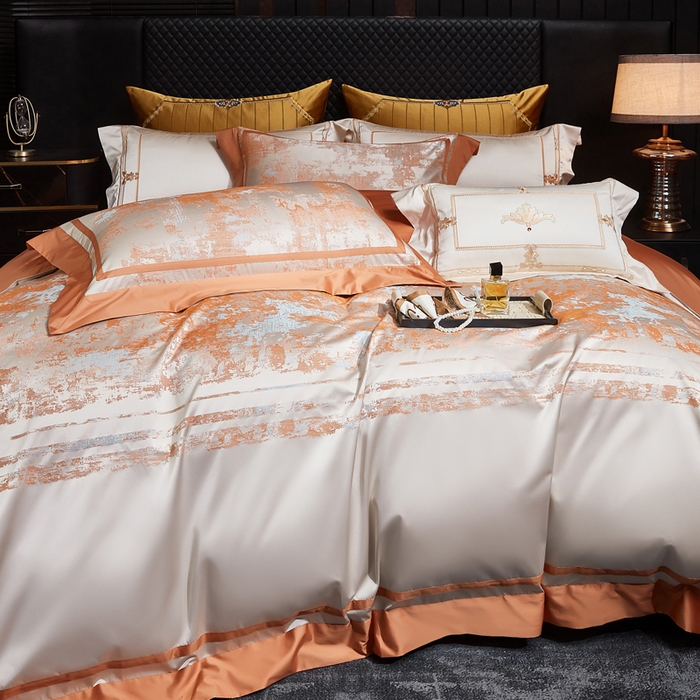 91家纺网 家纺一手货源 找家纺 （总）至爱今生 2026新款数码印花高精密锦缎四件套-柏拉花庭