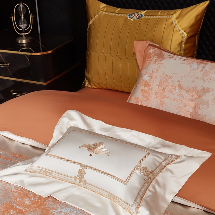 91家纺网 家纺一手货源 找家纺 （总）至爱今生 2026新款数码印花高精密锦缎四件套-柏拉花庭