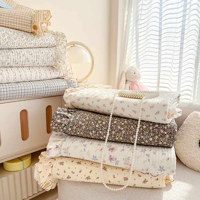 91家纺网 家纺一手货源 找家纺 归属 2026春夏新款古法仿棉单床盖床盖三件套 床盖组合图