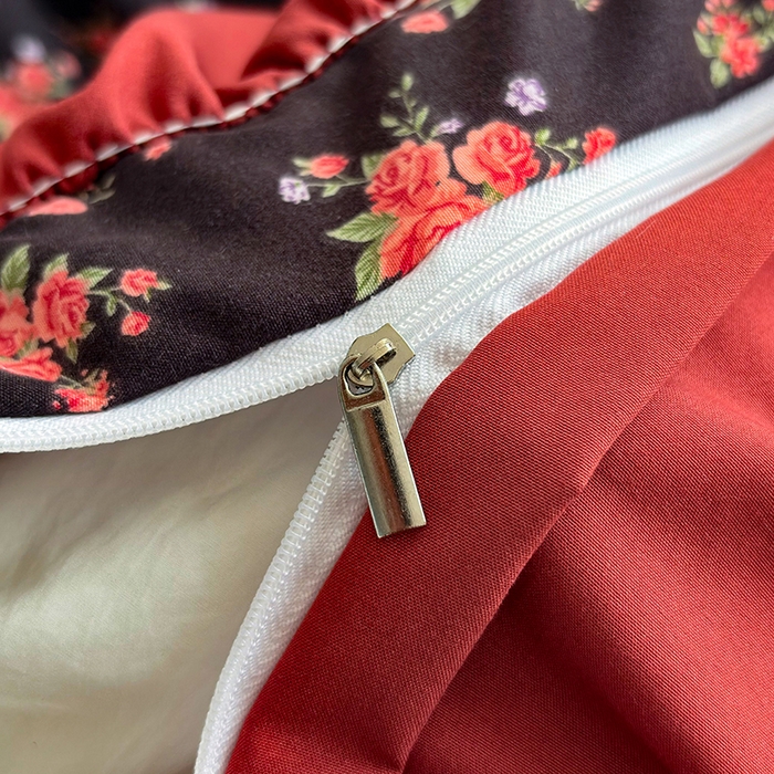 91家纺网 家纺一手货源 找家纺 锦格家纺 2026春夏新款古法水洗棉花边床盖款四件套 花知晓