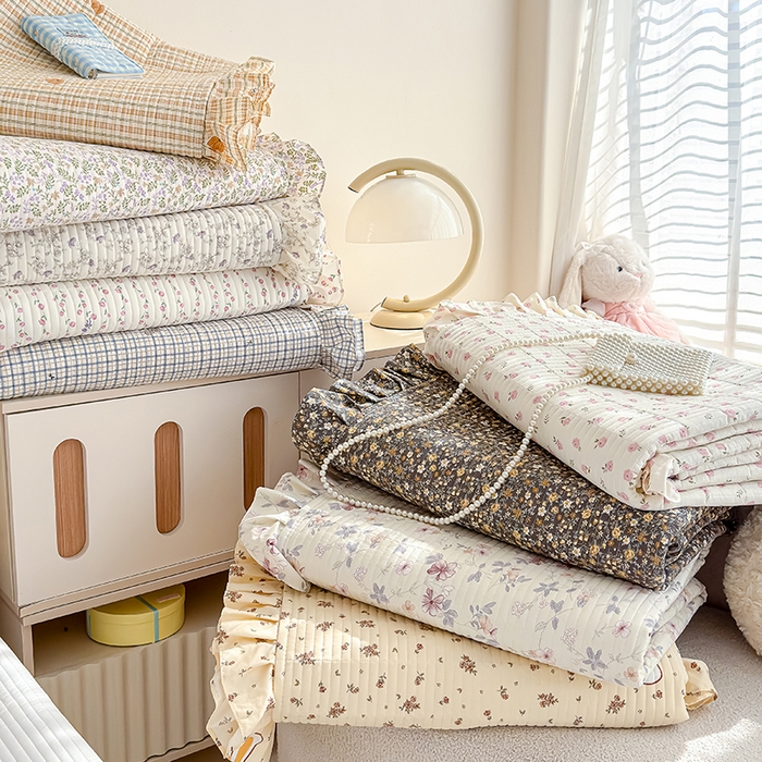 91家纺网 家纺一手货源 找家纺 归属 2026春夏新款古法仿棉单床盖床盖三件套 床盖组合图