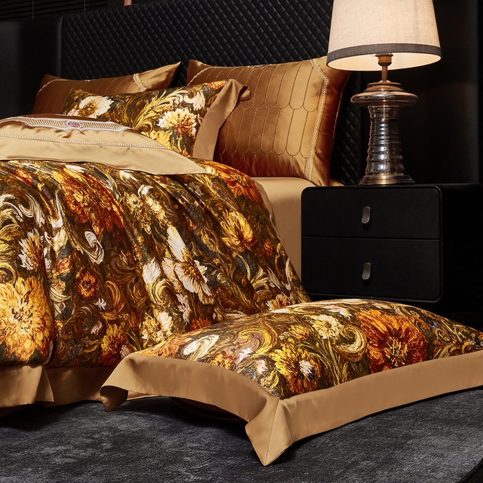 91家纺网 家纺一手货源 找家纺 （总）至爱今生 2026新款数码印花长绒棉四件套-繁花似锦