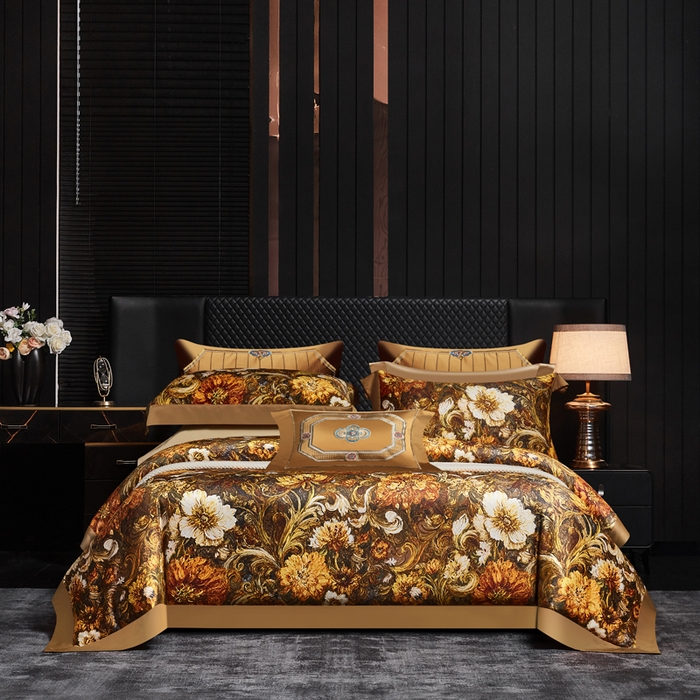 （总）至爱今生 2026新款数码印花长绒棉四件套-繁花似锦