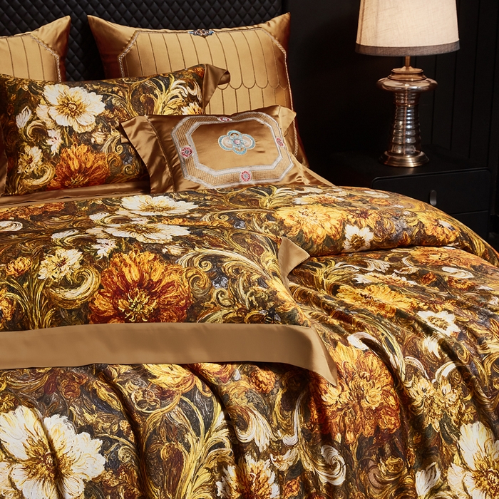 91家纺网 家纺一手货源 找家纺 （总）至爱今生 2026新款数码印花长绒棉四件套-繁花似锦