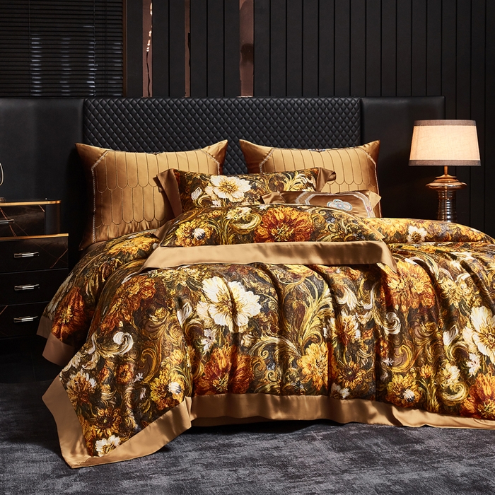 91家纺网 家纺一手货源 找家纺 （总）至爱今生 2026新款数码印花长绒棉四件套-繁花似锦