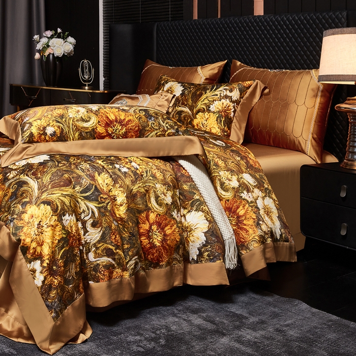 91家纺网 家纺一手货源 找家纺 （总）至爱今生 2026新款数码印花长绒棉四件套-繁花似锦