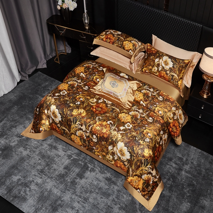 91家纺网 家纺一手货源 找家纺 （总）至爱今生 2026新款数码印花长绒棉四件套-繁花似锦