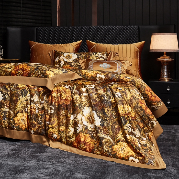 91家纺网 家纺一手货源 找家纺 （总）至爱今生 2026新款数码印花长绒棉四件套-繁花似锦