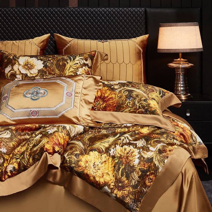 91家纺网 家纺一手货源 找家纺 （总）至爱今生 2026新款数码印花长绒棉四件套-繁花似锦