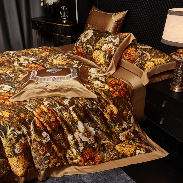 91家纺网 家纺一手货源 找家纺 （总）至爱今生 2026新款数码印花长绒棉四件套-繁花似锦