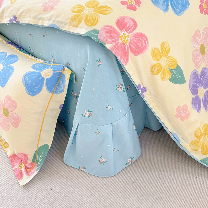 91家纺网 家纺一手货源 找家纺 宇彬家纺 2026直播新款13070全棉纯棉印花单双人被套喷气小清新简约热款学生被罩 花屿芷