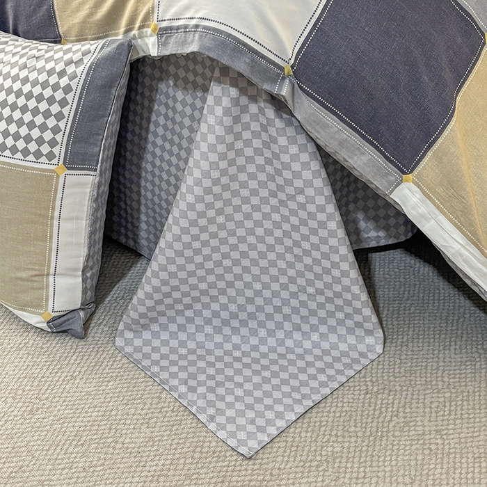 91家纺网 家纺一手货源 找家纺 宇彬家纺 2026直播新款13070全棉纯棉印花单双人被套喷气小清新简约热款学生被罩 蓝色垦丁