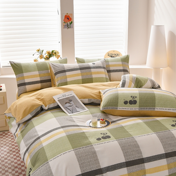 91家纺网 家纺一手货源 找家纺 宇彬家纺 2026直播新款13070全棉纯棉印花单双人被套喷气小清新简约热款学生被罩 洛卡