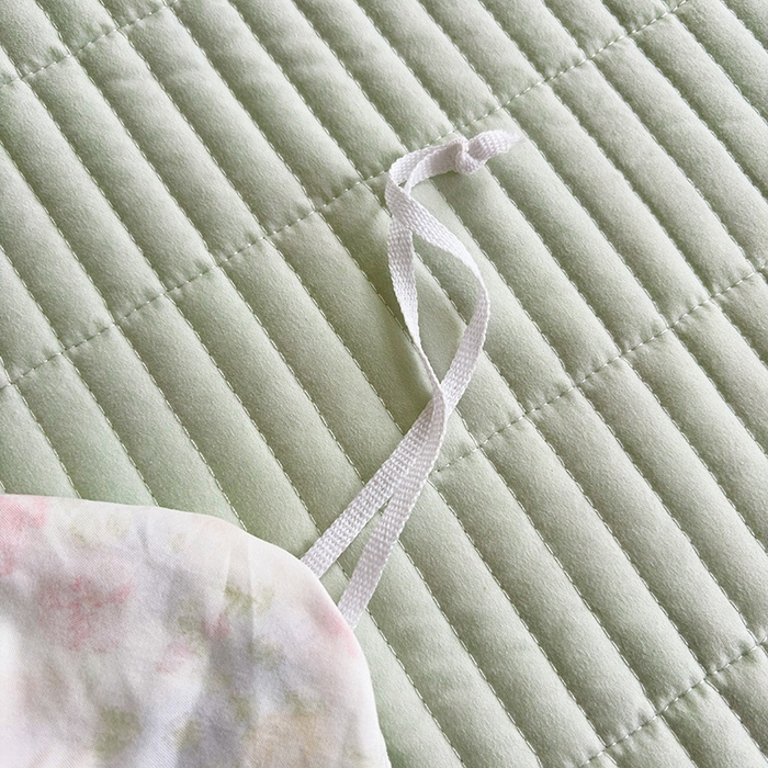 91家纺网 家纺一手货源 找家纺 锦格家纺 2026春夏新款古法水洗棉花边床盖款四件套 春意浓