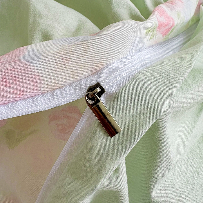 91家纺网 家纺一手货源 找家纺 锦格家纺 2026春夏新款古法水洗棉花边床盖款四件套 春意浓