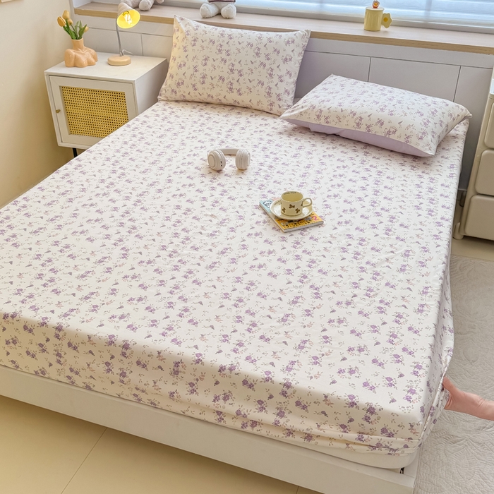 91家纺网 家纺一手货源 找家纺 （总）爱多多家居 2026新款针织棉双层纱床笠 床笠三件套 