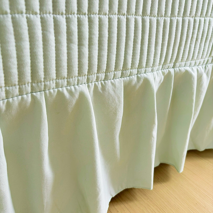 91家纺网 家纺一手货源 找家纺 锦格家纺 2026春夏新款古法水洗棉花边床盖款四件套 春意浓