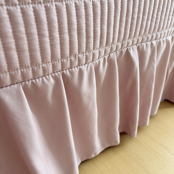 91家纺网 家纺一手货源 找家纺 锦格家纺 2026春夏新款古法水洗棉花边床盖款四件套 花慕里