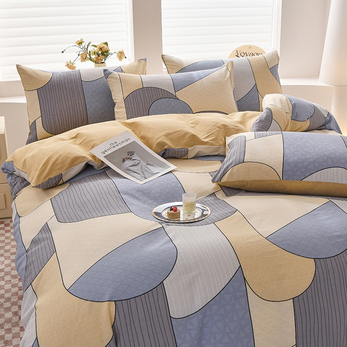 91家纺网 家纺一手货源 找家纺 宇彬家纺 2026直播新款13070全棉纯棉印花单双人被套喷气小清新简约热款学生被罩 律动时刻