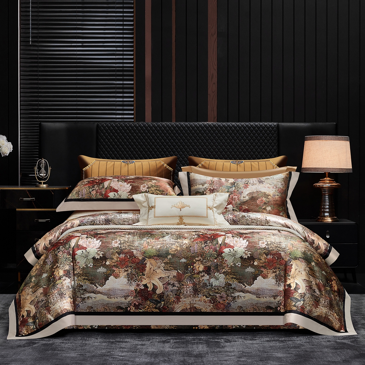 91家纺网 家纺一手货源 找家纺 （总）至爱今生 2026新款数码印花长绒棉四件套-仲夏夜